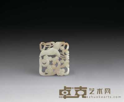 宋 白玉青云直上片饰 长4.3cm；宽4.2cm